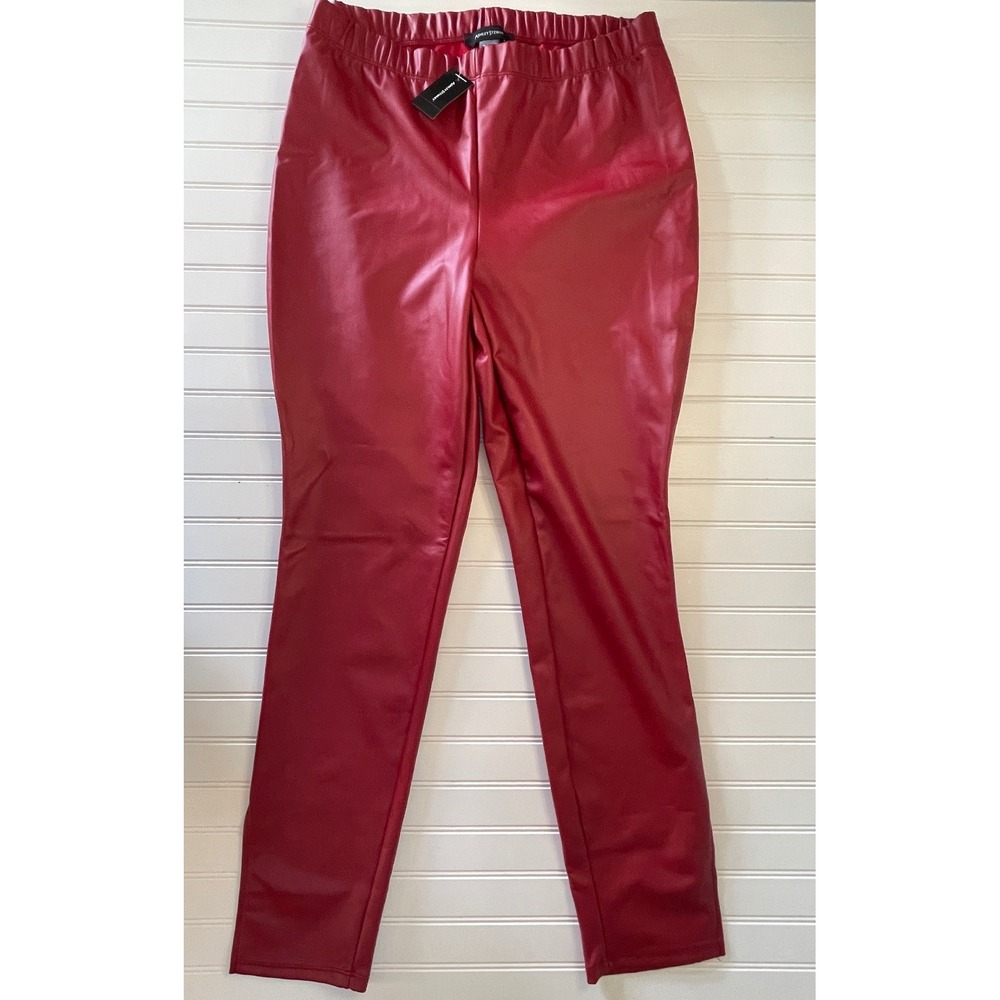 NWT Ashley Stewart Red Faux Leather Leggings Plus Size 18/20